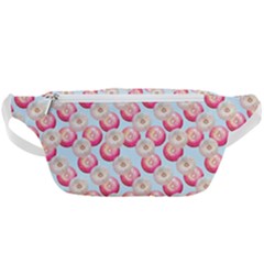 Pink And White Donuts On Blue Waist Bag  by SychEva