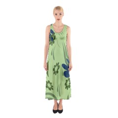 Folk Flowers Print Floral Pattern Ethnic Art Sleeveless Maxi Dress by Eskimos