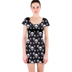 Skullmusician Short Sleeve Bodycon Dress by Sparkle