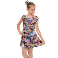 Retro Color Kids  Cap Sleeve Dress by Sparkle