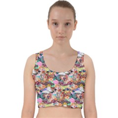 Retro Color Velvet Racer Back Crop Top by Sparkle