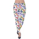 Multicolored Butterflies Velvet Leggings View1