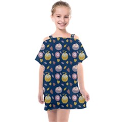 Autumn Pumpkins Kids  One Piece Chiffon Dress by SychEva