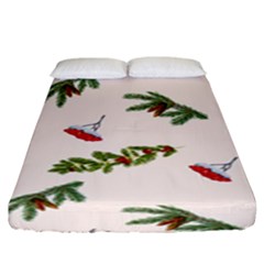 Rowan Branches And Spruce Branches Fitted Sheet (king Size) by SychEva