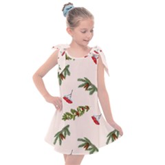 Rowan Branches And Spruce Branches Kids  Tie Up Tunic Dress by SychEva