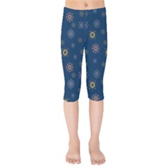 Magic Snowflakes Kids  Capri Leggings  by SychEva