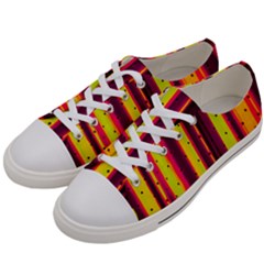 Warped Stripy Dots Men s Low Top Canvas Sneakers by essentialimage365