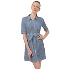 Curly Flowers Belted Shirt Dress by SychEva