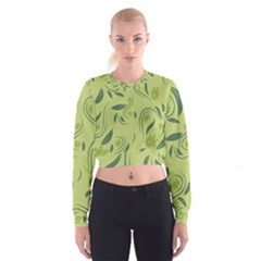 Folk Flowers Print Floral Pattern Ethnic Art Cropped Sweatshirt by Eskimos