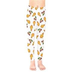 Oak Leaves And Acorns Kids  Leggings by SychEva