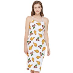 Oak Leaves And Acorns Bodycon Cross Back Summer Dress by SychEva