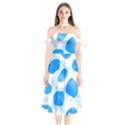 Cloudy watercolor, blue cow spots, animal fur print Shoulder Tie Bardot Midi Dress View1