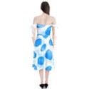 Cloudy watercolor, blue cow spots, animal fur print Shoulder Tie Bardot Midi Dress View2