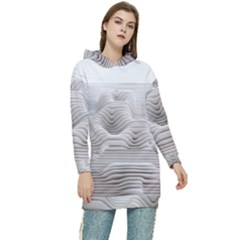 Illusion Waves Women s Long Oversized Pullover Hoodie by Sparkle