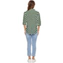 Illusion Waves Pattern Women s Quarter Sleeve Pocket Shirt View4