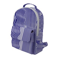 Illusion Waves Pattern Flap Pocket Backpack (large) by Sparkle