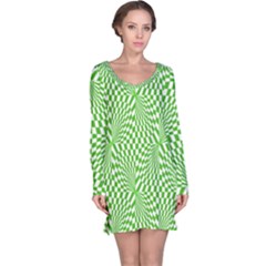 Illusion Waves Pattern Long Sleeve Nightdress by Sparkle