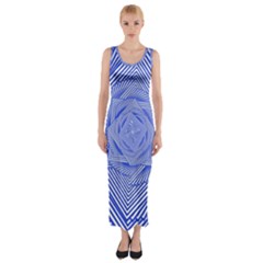 Illusion Waves Pattern Fitted Maxi Dress by Sparkle