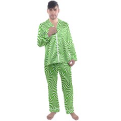 Illusion Waves Pattern Men s Long Sleeve Satin Pajamas Set by Sparkle