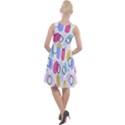 Abstract Multicolored Shapes Knee Length Skater Dress View2