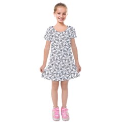 Geometric City Kids  Short Sleeve Velvet Dress by SychEva