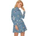 Cute Dragonflies In Spring Long Sleeve Velour Longline Dress View3