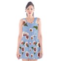 Hibiscus Flowers Scoop Neck Skater Dress View1