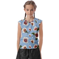 Hibiscus Flowers Kids  Raglan Cap Sleeve Tee by SychEva