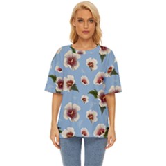 Hibiscus Flowers Oversized Basic Tee by SychEva