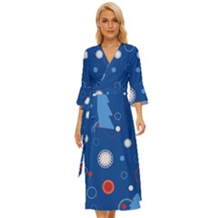 Christmas Pattern Tree Design Midsummer Wrap Dress by Sapixe