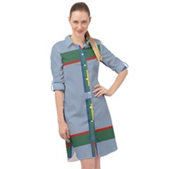 Abstract Pattern Geometric Backgrounds   Long Sleeve Mini Shirt Dress by Eskimos