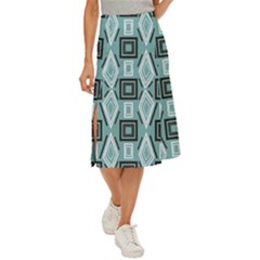 Abstract Geometric Design   Geometric Fantasy   Midi Panel Skirt by Eskimos