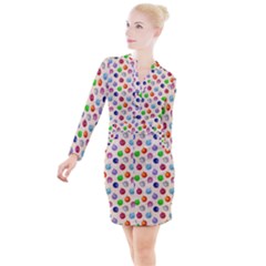 Christmas Balls Button Long Sleeve Dress by SychEva