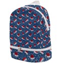 Blue Christmas Hats Zip Bottom Backpack View1