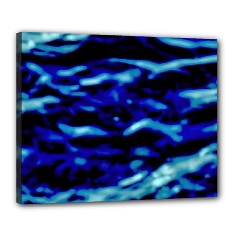 Blue Waves Abstract Series No8 Canvas 20  X 16  (stretched) by DimitriosArt