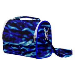 Blue Waves Abstract Series No8 Satchel Shoulder Bag by DimitriosArt