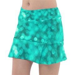 Light Reflections Abstract No9 Turquoise Classic Tennis Skirt by DimitriosArt