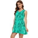 Light Reflections Abstract No9 Turquoise Tiered Sleeveless Mini Dress View3