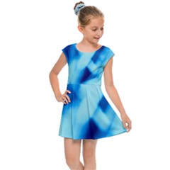 Blue Abstract 2 Kids  Cap Sleeve Dress by DimitriosArt