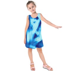 Blue Abstract 2 Kids  Sleeveless Dress by DimitriosArt