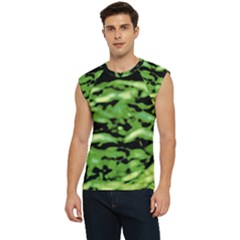 Green  Waves Abstract Series No11 Men s Raglan Cap Sleeve Tee by DimitriosArt