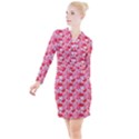 Rose Lips Button Long Sleeve Dress View1