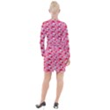 Rose Lips Button Long Sleeve Dress View2