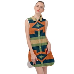 Abstract Pattern Geometric Backgrounds   Sleeveless Shirt Dress by Eskimos