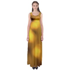 Orange Vibrant Abstract Empire Waist Maxi Dress by DimitriosArt