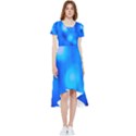 Blue Vibrant Abstract High Low Boho Dress View1