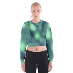 Green Vibrant Abstract Cropped Sweatshirt by DimitriosArt