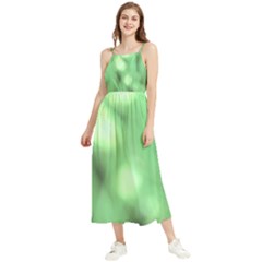 Green Vibrant Abstract No4 Boho Sleeveless Summer Dress by DimitriosArt