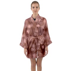 Light Reflections Abstract No6 Rose Long Sleeve Satin Kimono by DimitriosArt