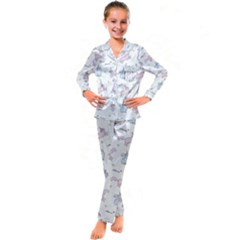 Unicorn Cats Pattern 2 Kid s Satin Long Sleeve Pajamas Set by Littlebird